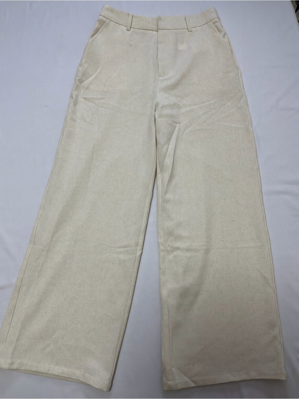 Commense Cream Wide-Leg Trousers
